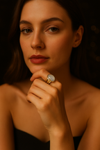 Ay Taşı Doğal Taş 925 Ayar Gümüş Yüzük