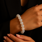 Ay Taşı Doğal Taş Bileklik 9 mm A+ Kalite