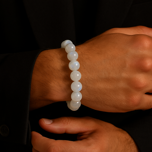 Ay Taşı Doğal Taş Bileklik 9 mm A+ Kalite