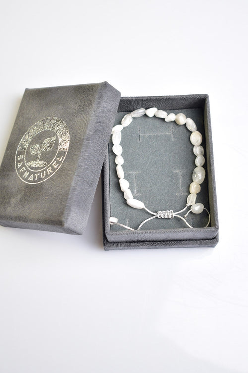 Ay Taşı Doğal Taş Makrome Bileklik