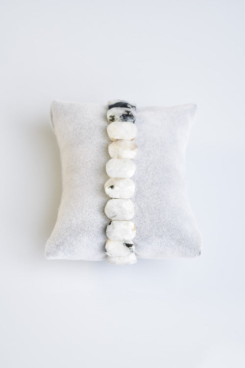 Sertifikalı Ay Taşı Doğaltaş Bileklik – Özel Rolex Kesim