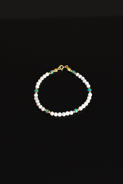 Ay Taşı - Turkuaz Firuze Doğal Taş Gümüş Kapama Bileklik