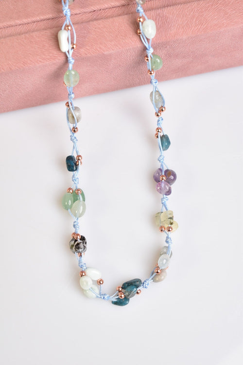 Balık Burcu Doğal Taş Makrome Kolye