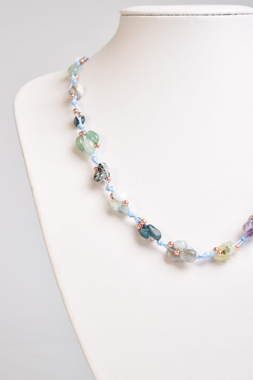 Balık Burcu Doğal Taş Makrome Kolye