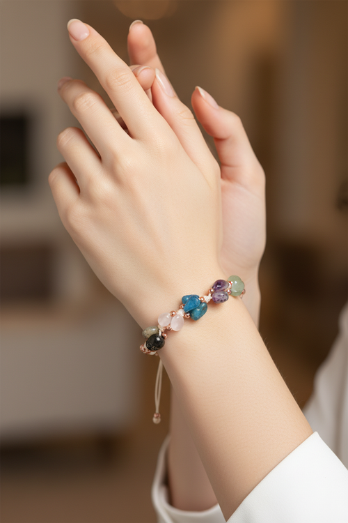 Başak Burcu Makrome Tasarım Doğal Taş Bileklik