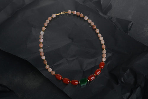 Peru, Akik Güneş Taşı Doğal Taş Kolye