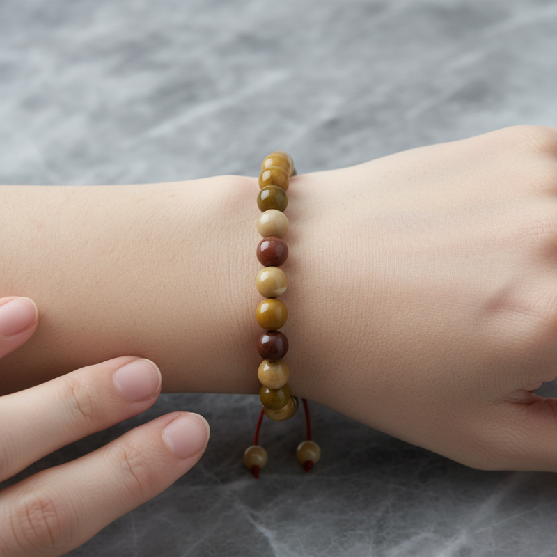 Sarı Jasper 8 mm Merdiven Kapama Doğal Taş Bileklik – El İşçiliği - Görsel 2 - Safnaturel