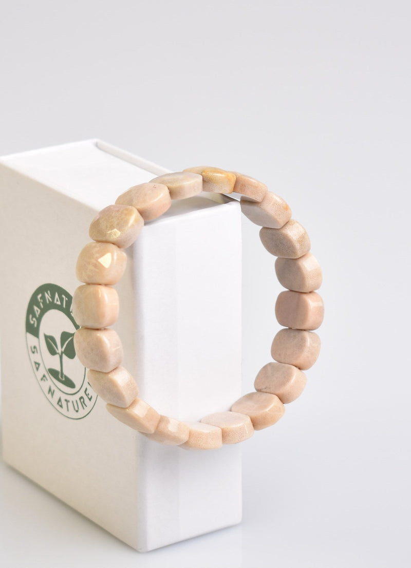 Sertifikalı Beyaz Mercan Doğal Taş Bileklik – Özel Rolex Kesim - Görsel 3 - Safnaturel