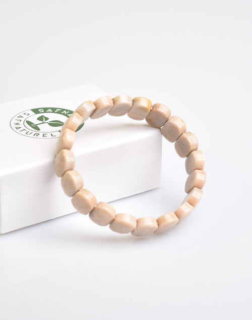 Sertifikalı Beyaz Mercan Doğal Taş Bileklik – Özel Rolex Kesim