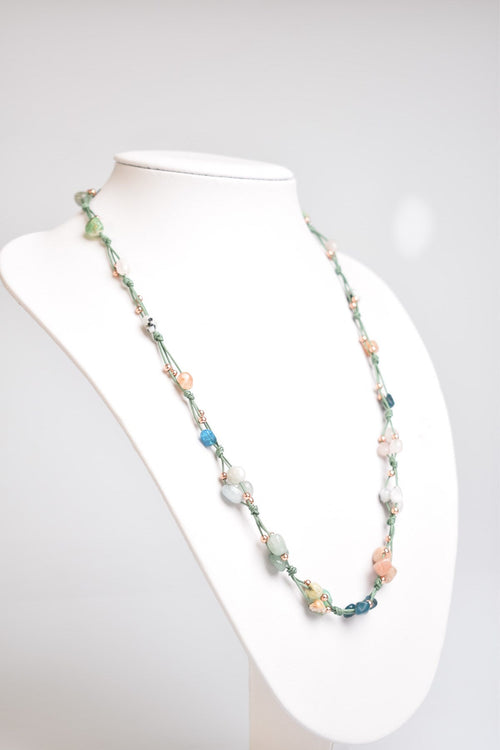 Boğa Burcu Doğal Taş Makrome Kolye