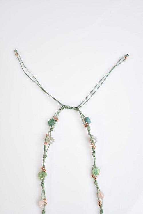 Boğa Burcu Doğal Taş Makrome Kolye