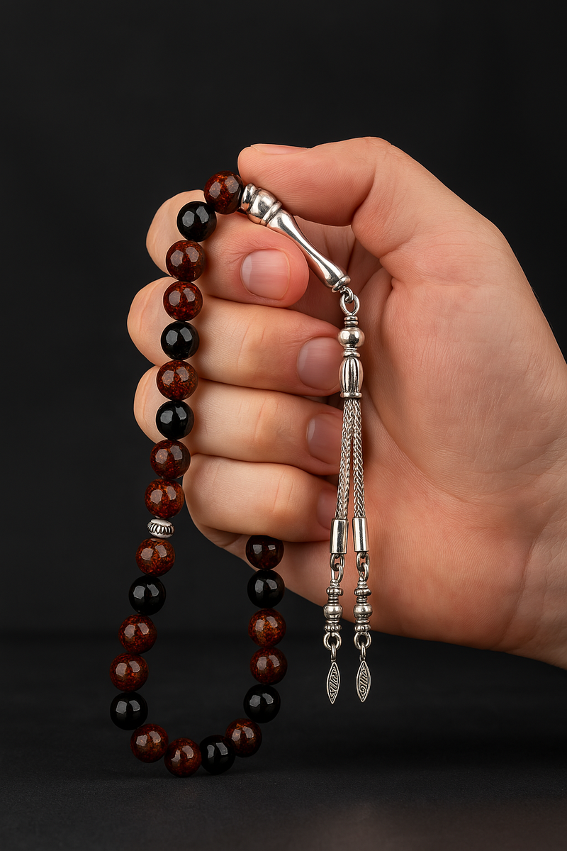 Bordo Granat Lal Doğal Taş Tesbih 33lük – 8mm - Görsel 2 - Safnaturel