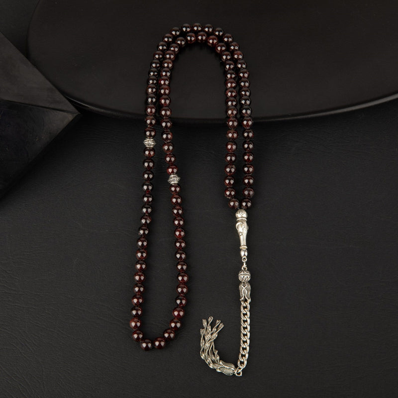 Bordo Granat Lal Doğal Taş Tesbih 99luk – 6mm - Görsel 2 - Safnaturel