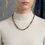 Botswana Akiği 6 mm Dizi Doğal Taş Kolye