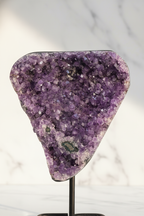 Amethyst Natural Stone Raw Piece with Stand | Collectible Purple Crystal Decorative Natural Stone