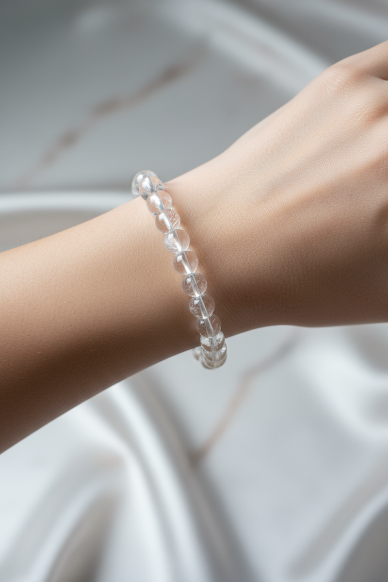 Kristal Kuvars 8mm Doğal Taş Bileklik - Görsel 2 - Safnaturel