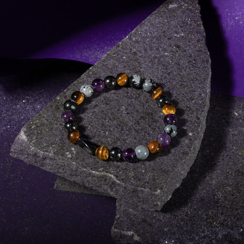 Kova Burcu Bileklik Ametist, Golden Obsidyen, İspanyol Varisit, Kaplan Gözü