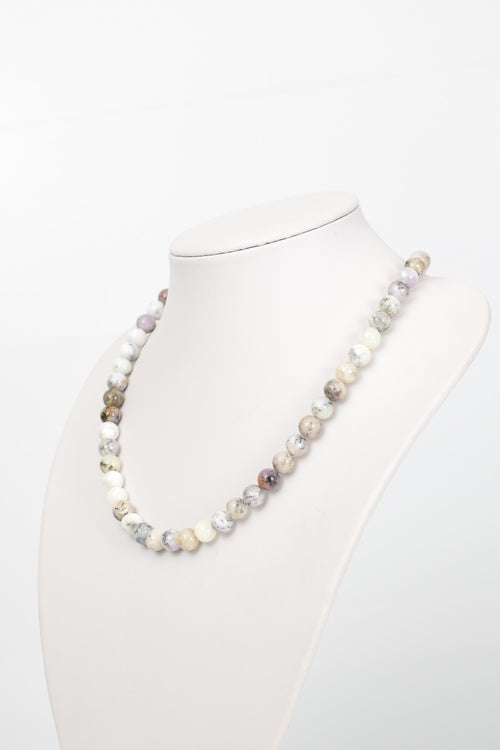 Dentiritli Opal Doğal Taş Dizi Kolye 8 mm