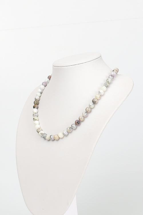 Dentiritli Opal Doğal Taş Dizi Kolye 8 mm