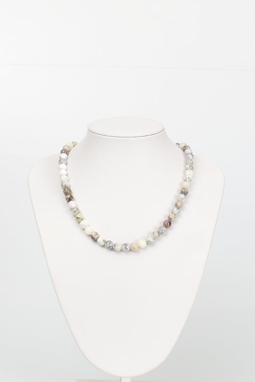 Dentiritli Opal Doğal Taş Dizi Kolye 8 mm