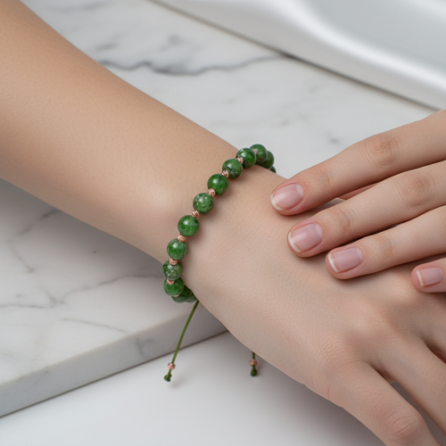 Diopside Natural Stone Macrame Bracelet