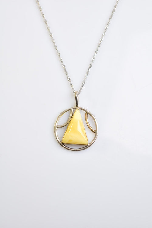 Natural Drop Amber 925 Sterling Silver Necklace