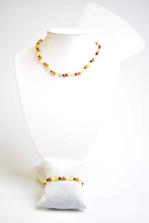 Doğal Kehribar Bebek Kolye Bileklik Takımı