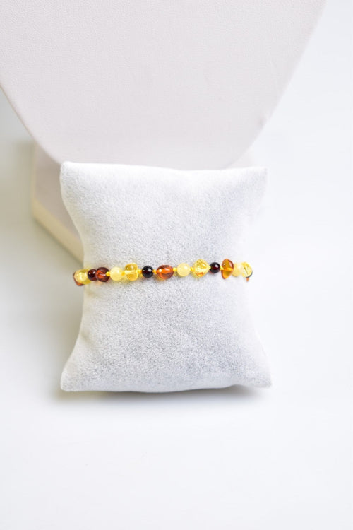 Natural Amber Baby Necklace Bracelet Set