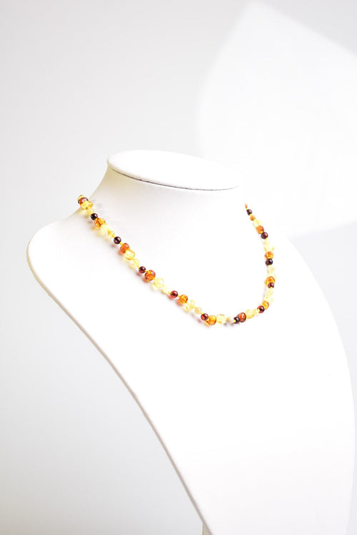 Natural Amber Baby Necklace Bracelet Set