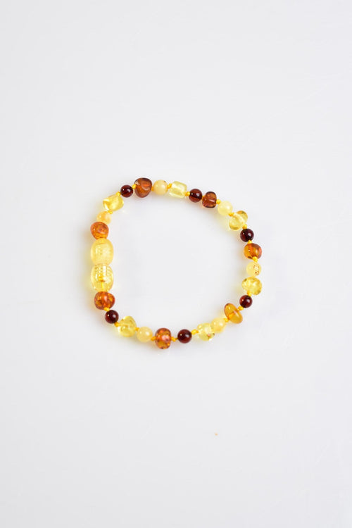 Natural Amber Baby Necklace Bracelet Set