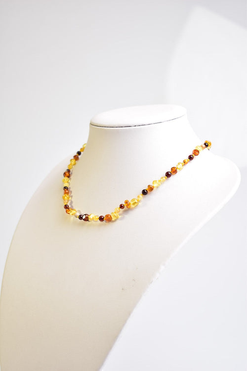 Natural Amber Baby Necklace Bracelet Set
