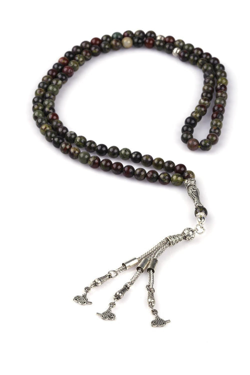 Dragon Jade Doğal Taş 99'Lu Tesbih 6 mm Küre Kesim