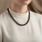 Dragon Jasper 8 mm Düğümlü Doğal Taş Kolye