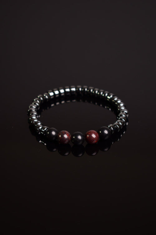 Dragon Jasper - Hematit Doğal Taş Unisex Bileklik