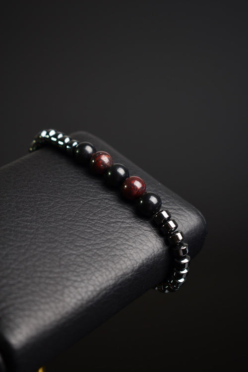 Dragon Jasper - Hematit Doğal Taş Unisex Bileklik