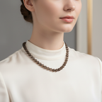 Dumanlı Kuvars 6 mm Düğümlü Doğal Taş Kolye