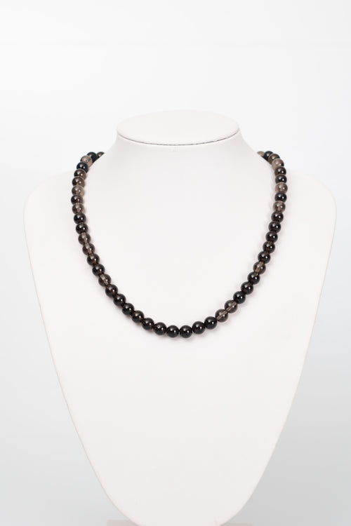 Dumanlı Kuvars Doğal Taş Dizi Kolye 8 mm