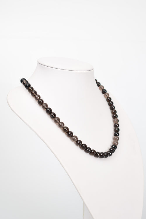 Dumanlı Kuvars Doğal Taş Dizi Kolye 8 mm