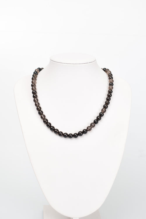 Dumanlı Kuvars Doğal Taş Dizi Kolye 8 mm