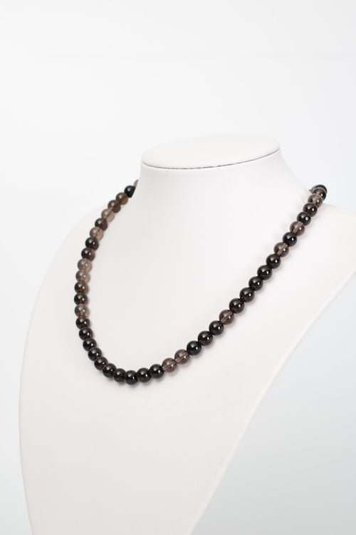 Dumanlı Kuvars Doğal Taş Dizi Kolye 8 mm