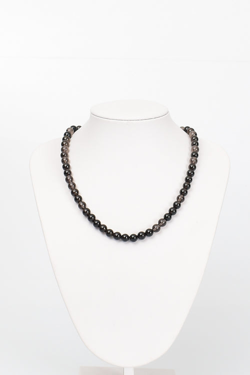 Dumanlı Kuvars Doğal Taş Dizi Kolye 8 mm