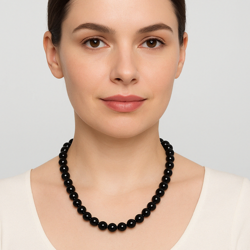 Dumanlı Kuvars Doğal Taş Dizi Kolye 8 mm