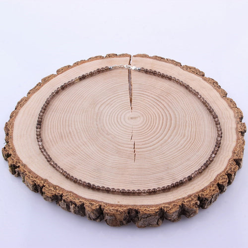 Dumanlı Kuvars Doğal Taş Kolye 3 mm