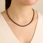 Dumanlı Kuvars Doğal Taş Kolye 3 mm