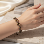 Dumanlı Kuvars Üçlü Makrome Özel Tasarım Bileklik 6 mm