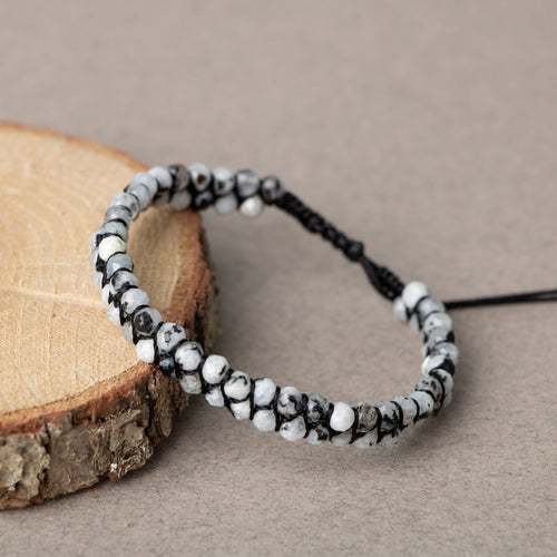 Ay Taşı 3-4mm Çift Sıra Doğal Taş Bileklik