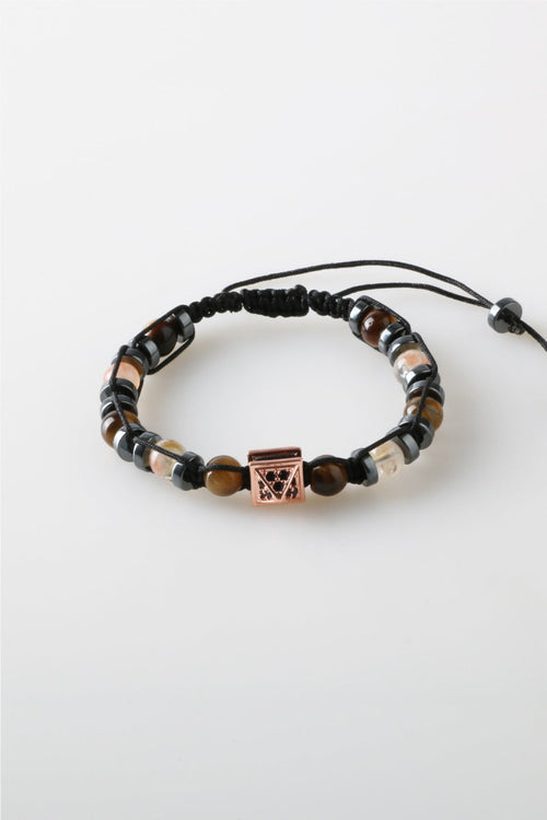 Erkek Bilekliği Kaplan Gözü-Sitrin-Hematit Doğal Taş Erkek Zirkon Bileklik