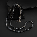 Karlı Obsidyen Doğal Taş Tesbih 99luk - 6mm