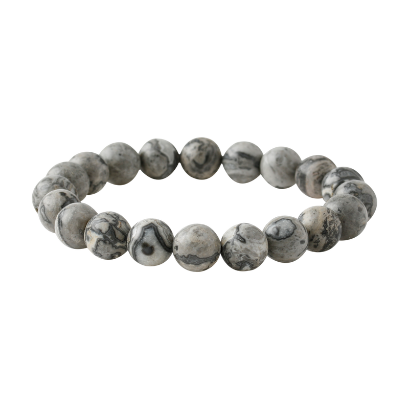 Gri Jasper 10mm Doğal Taş Bileklik
