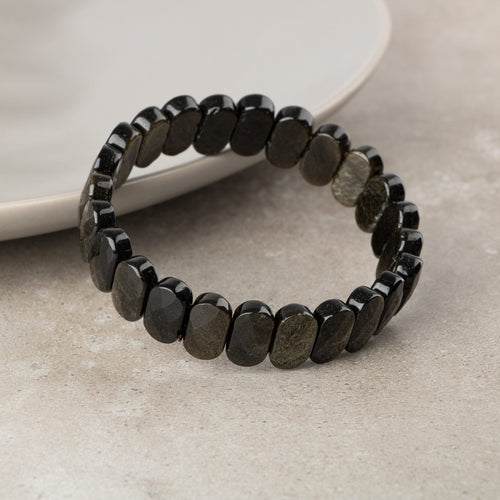 Rainbow Obsidyen Doğal Taş Geniş Kesim Bileklik